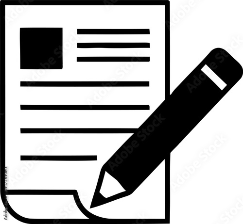 A pencil writing on a document icon