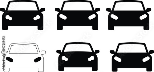 Human head silhouettes illustration, diverse profiles collection, hairstyle variations, identity representation concept, vector art design, recognition study