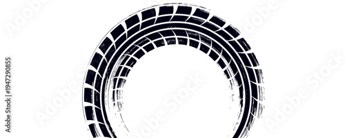 Black and blue tire track vector illustration car, motorcycle, and truck tire marks vehicle wheel trails with grunge effect for graphic design