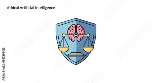 Brain on a scale shield symbol.