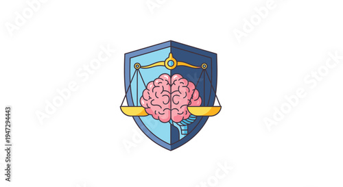 Brain Protected By Shield Symbol.