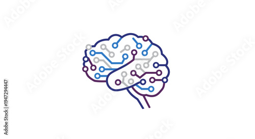 Brain with colorful neural network connections.