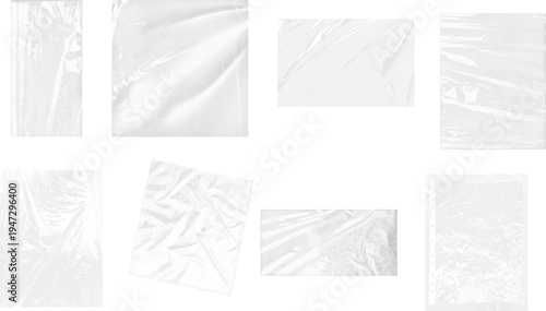 Photos Crumpled Plastic Wrap Transparent Transparent stretch plastic wrap texture