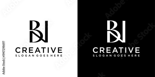 BN or NB initial letter logo design vector concept
