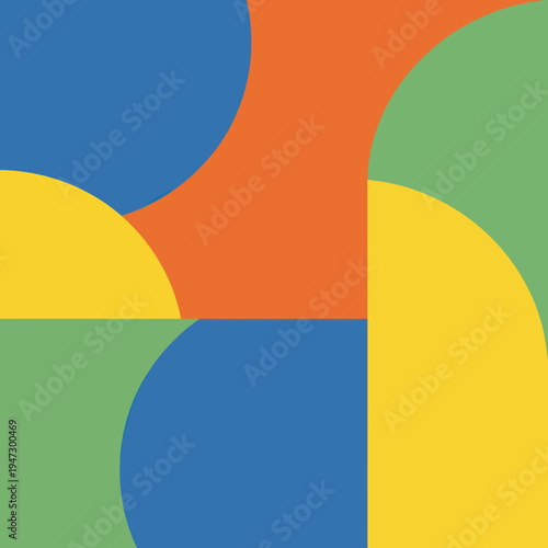 Geometric Harmony - A Colorful Composition of Circular Segments.