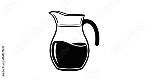 Illustration of a pitcher filled with a dark liquid, ideal for beverage-related concepts