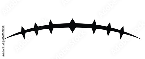 Black Silhouette Of A Jagged Scar Or Wound On A White Background injury damage