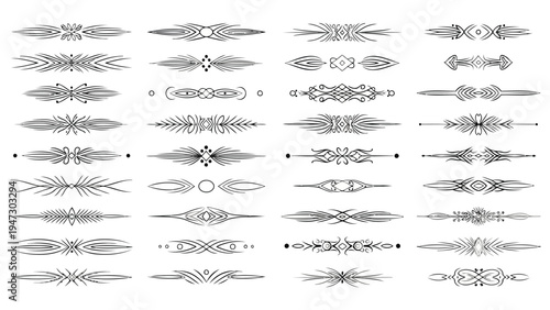 Diverse collection of stylized arrow and directional symbols in monochrome Vector