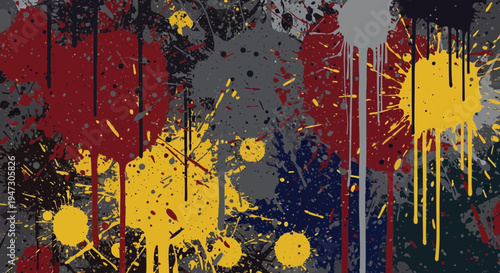 Colorful paint splatters, vibrant splashes, abstract background, artistic texture