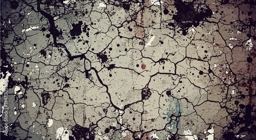 Cracked, peeling paint texture, grunge background, abstract design element, distressed effect