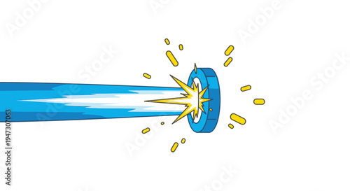 Sparkling water fountain splashing blue liquid