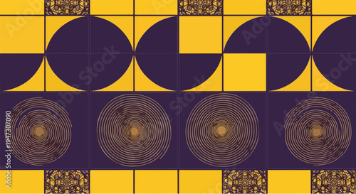 Vintage vector illustration set featuring a colorful abstract grunge music background with a retro cassette tape icon and textured design elements