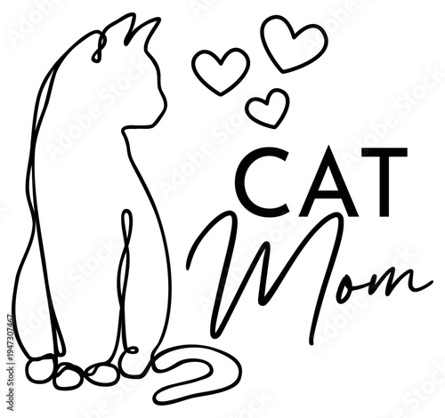 Cat Mom | Pet Parent | Vector Animal Artwork