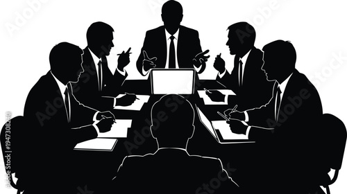 Business Team Analyzing Data on Laptop Dashboard – Financial Analytics and Teamwork Concept Illustration