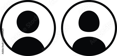 Default avatar profile icon. black placeholder. Man and woman silhouette style