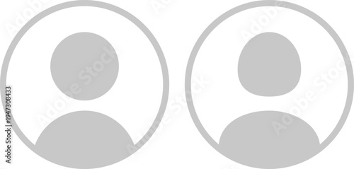 Default avatar profile icon. black placeholder. Man and woman silhouette style