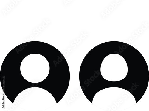 Default avatar profile icon. black placeholder. Man and woman silhouette style