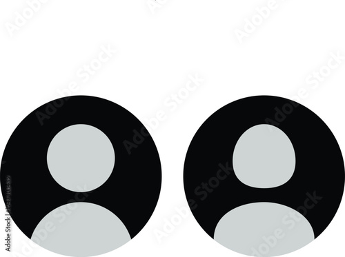 Default avatar profile icon. black placeholder. Man and woman silhouette style