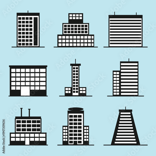 Icons of industrial buildings