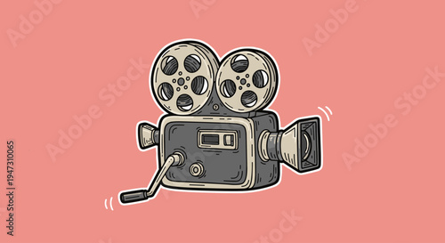 Vintage film camera with reels