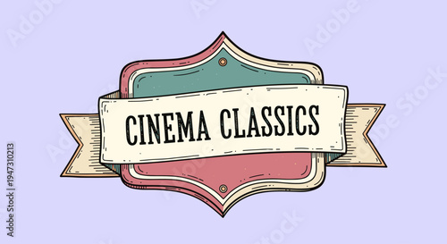 Retro cinema classic film badge