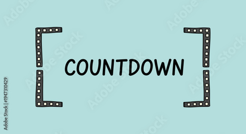 Countdown timer film strip numbers