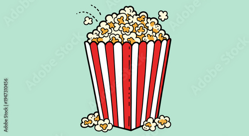 Colorful popcorn in striped bucket (2)