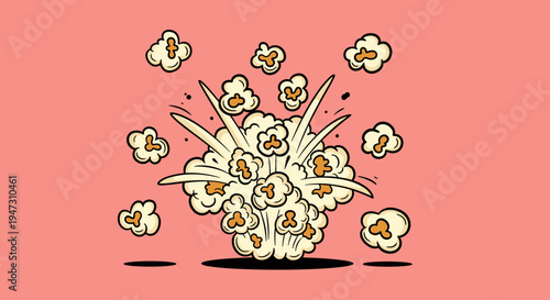 Colorful popcorn explosion in air