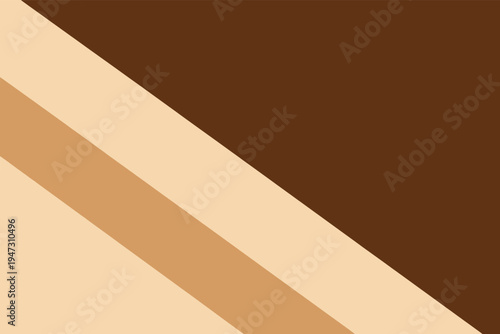 Dark brown tan and cream bold diagonal stripe abstract geometric background. Flat vector warm monochrome angled band composition. Modern minimal earth tone graphic wallpaper