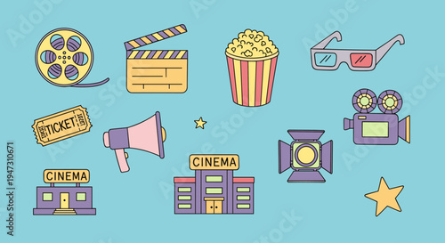 Cinema Movie Film Icons Symbols