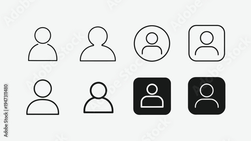 Set of diverse user profile icons with different styles and colors Vector