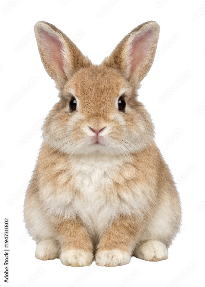 Fototapeta premium PNG Adorable fluffy rabbit sitting calmly.