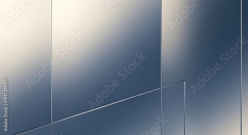 A blue and white wall with lines and a gradient