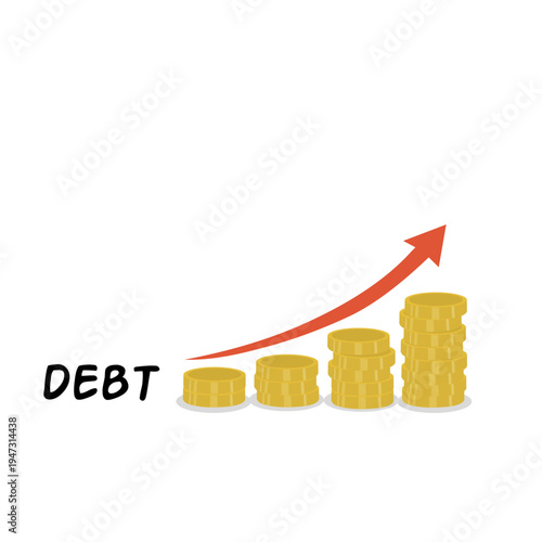 Money Growth Concept with Upward Arrow Vector Illustration