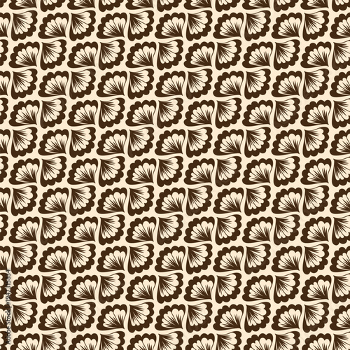 Elegant floral pattern in brown and cream, great for fabric design or wallpaper.