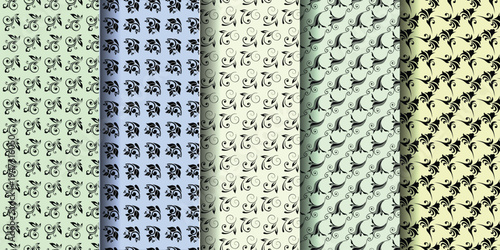 Elegant floral patterns in pastel colors, perfect for wrapping paper or textile design.