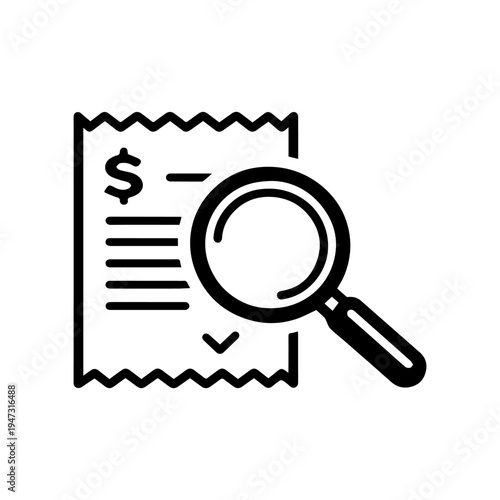 Magnifying glass with a check line icon vector isolated
Vector line icon on a white background