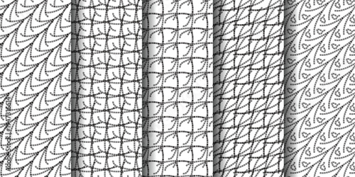 Elegant monochrome patterns showcasing intricate designs and textures.