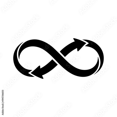 Infinity sign made of arrows line icon vector isolated
Vector line icon on a white background