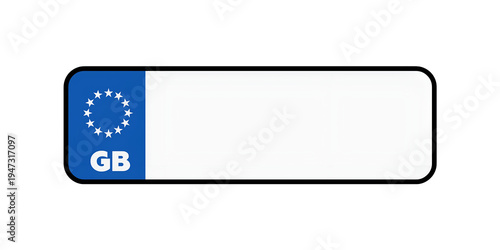 Blank UK Car Number Plate Vector
