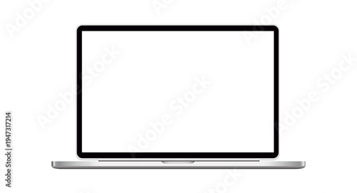 Bild auf Leinwand Modern laptop computer screen isolated on transparent background with shadows