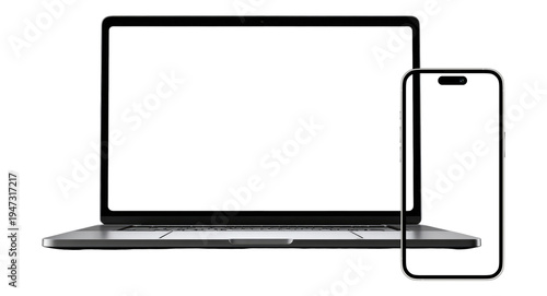 Slika na platnu PARIS - France - September 19, 2025: Newly released Apple Macbook Air and Iphone 14, Silver color
