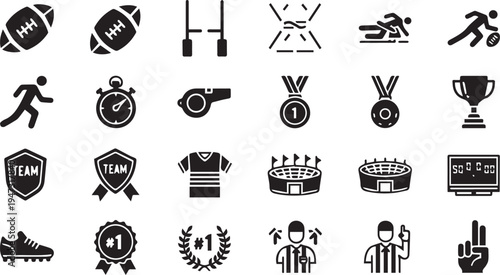 sports competition award icon set vector illustration