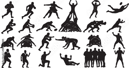 adventure survival action silhouette icon set vector illustration