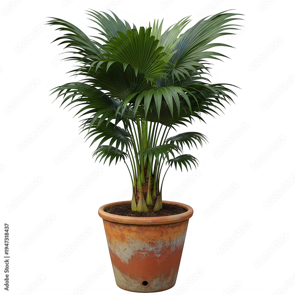 Fototapeta premium A small potted plant isolated on transparent background