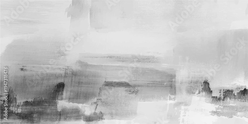 A vintage black and white landscape of an old wooden boat resting near a frozen winter waterfall and textured stone walls