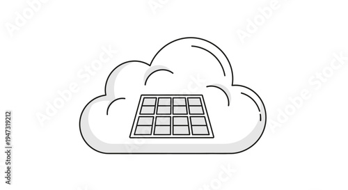 Cloud with solar panel on top.