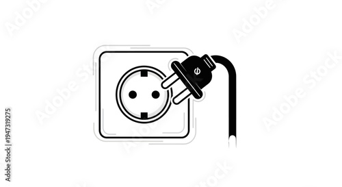 Electric plug inserted into socket.