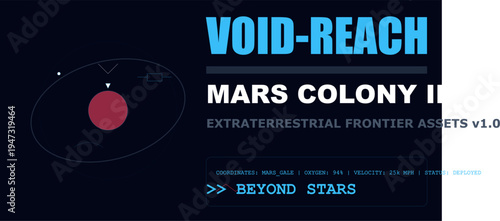 Abstract Futuristic UI Design for Mars Colony Space Exploration Technology