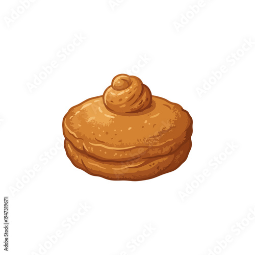 Sri Lankan Traditional Konda Kavum Sweet Oil Cake - Vector Illustration